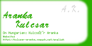 aranka kulcsar business card